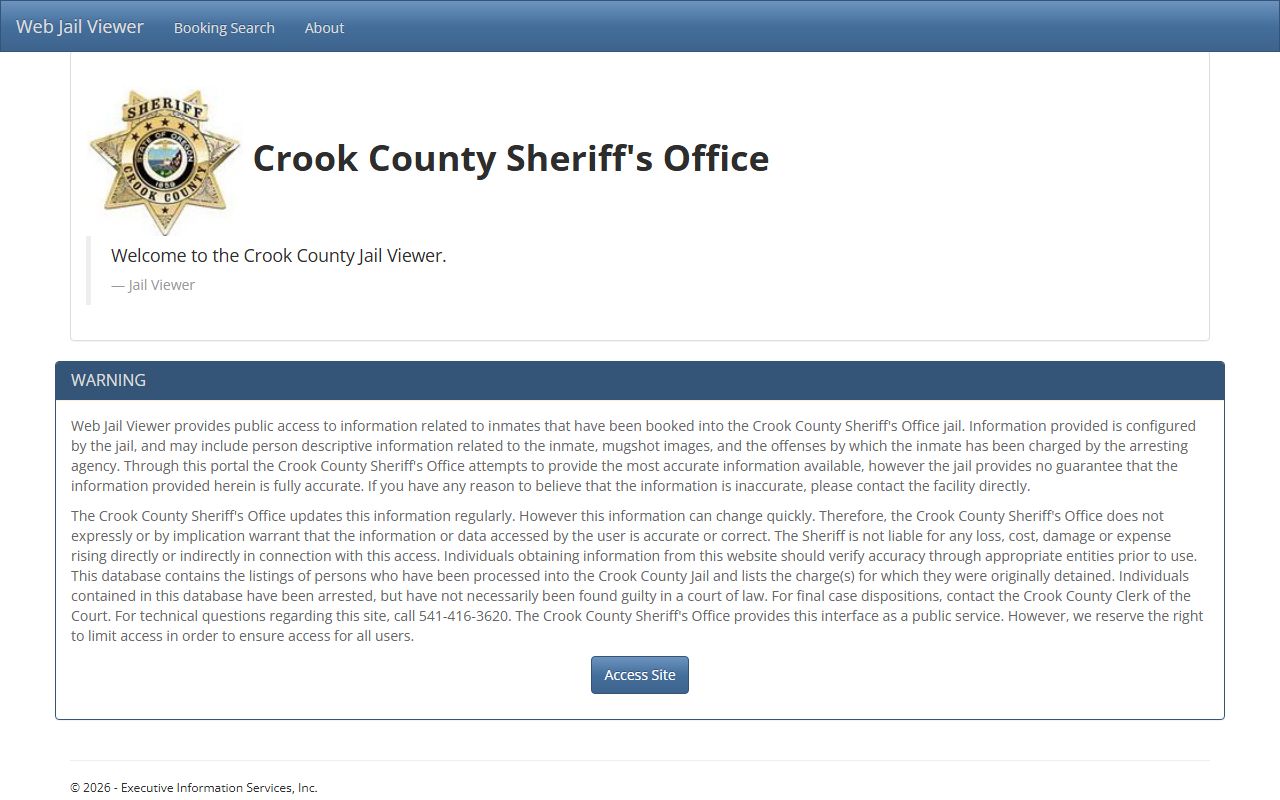 Crook County jail roster