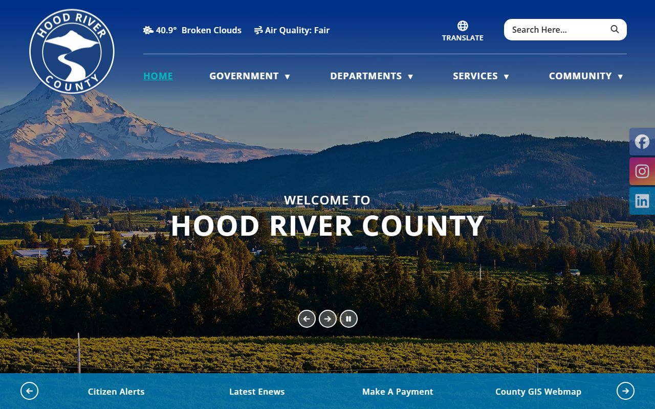 Hood River County jail roster Sheriff homepage