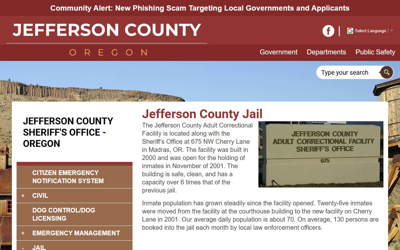 Jefferson County jail roster facility information