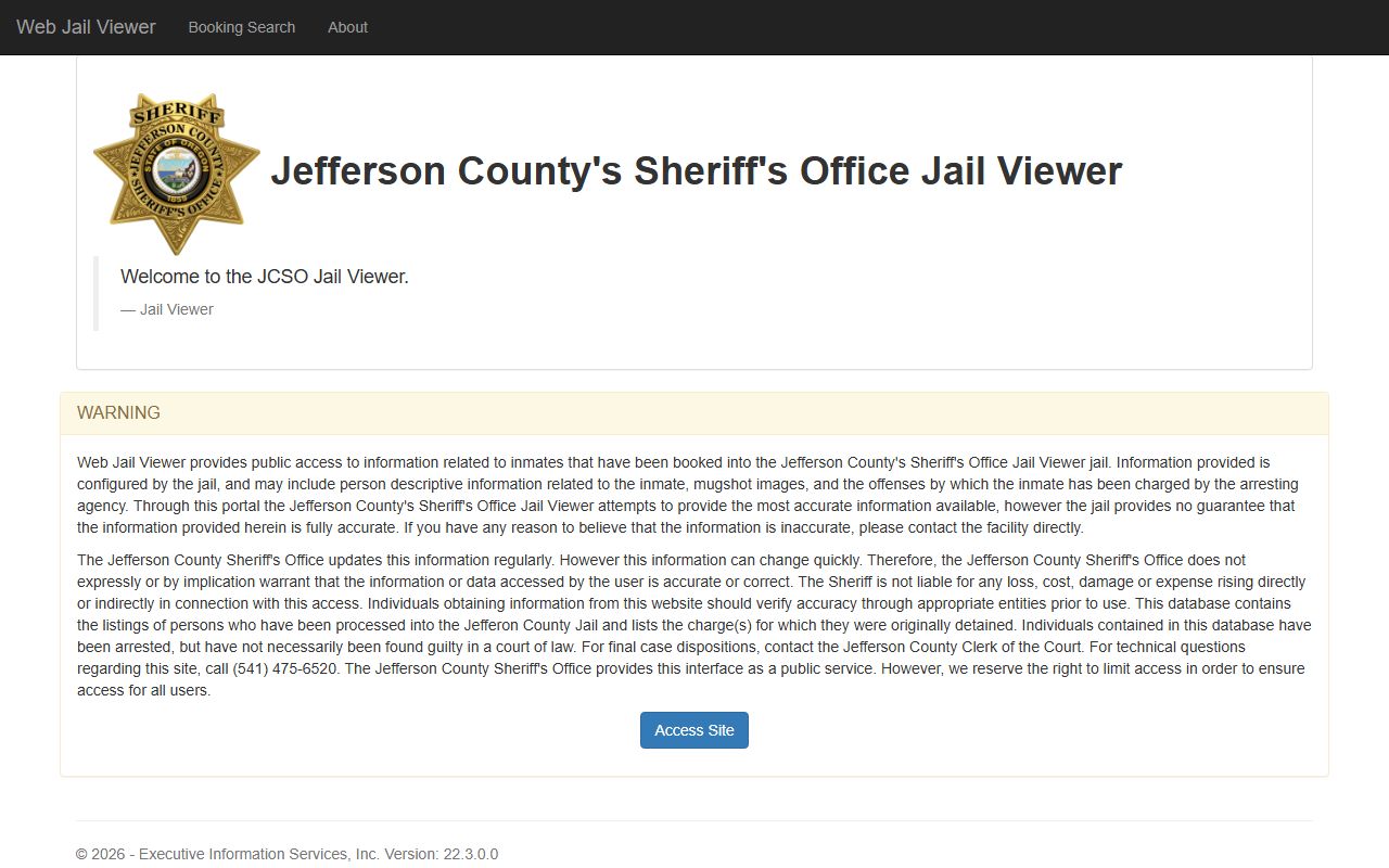 Jefferson County jail roster online viewer tool