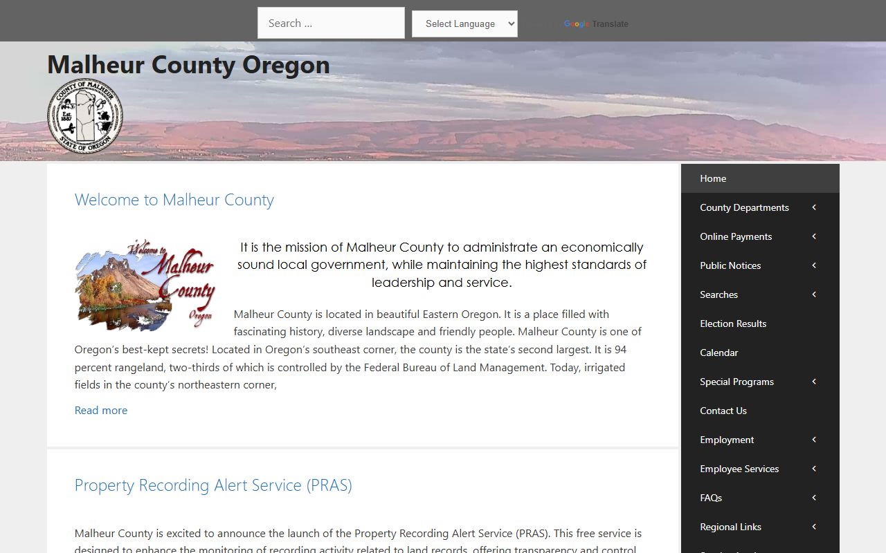 Malheur County jail roster Sheriff's Office website