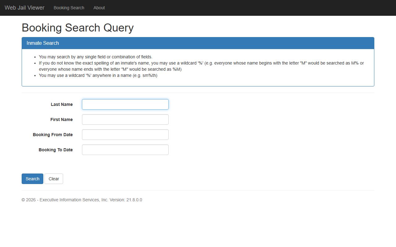 Marion County jail roster web viewer search page