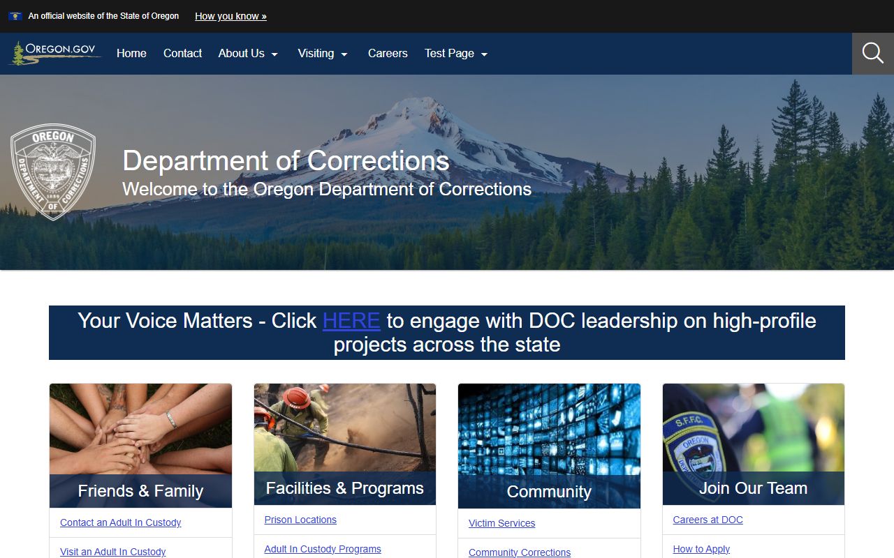 Oregon Department of Corrections jail roster and inmate records