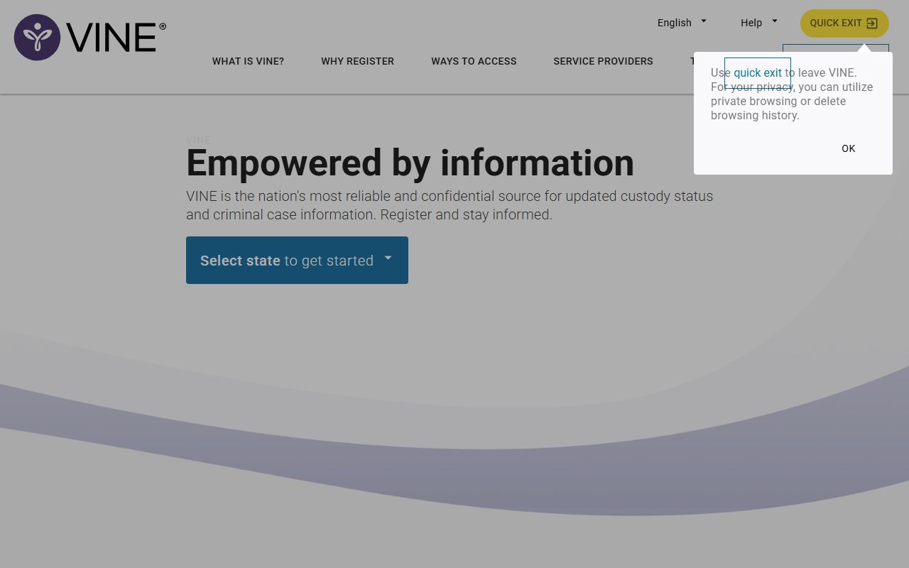 VINE Link inmate notification for Oregon jail roster tracking
